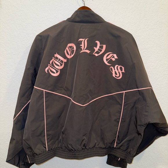 Darc Sport Women's Bomber Jacket in Charcoal with Pink Highlights - Picture 2 of 5